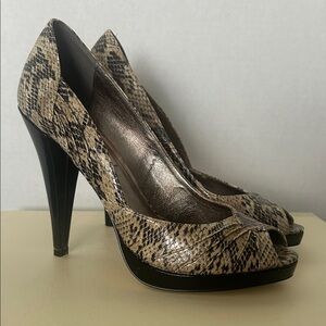 Steve Madden Snakeskin Peep-Toe Heels